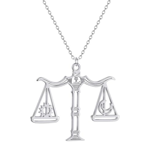 Collier avocat pendentif balance de la justice en argent pour femme