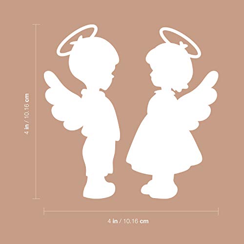 Set de 2 vinilos decorativos de ángeles para pared miniatura 3