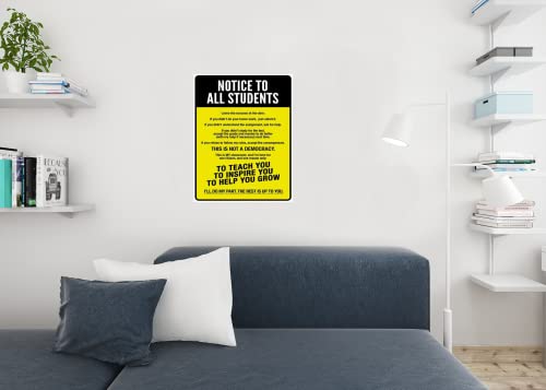 Image of Classroom Rules Poster High School Supplies For Teachers Yellow Criminal Justice Decor Cool Wall Art Print Poster 24x36