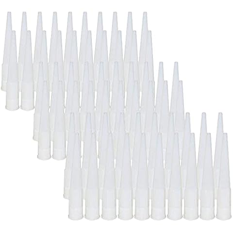 JinYu Plastic Caulking Gun Extender Caulk Nozzle Tip Tool for Sausage Caulking Gun, Caulk Nozzles Applicator, Easy to Use, White (60) Cover
