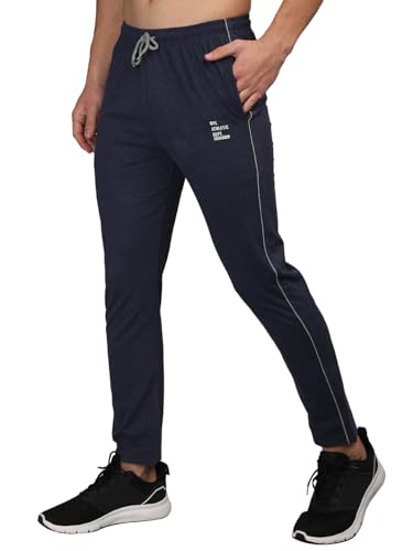 Image of CHKOKKO Men Casual Track Pant Gym Workout Lower with Pocket BlueMelange XXL