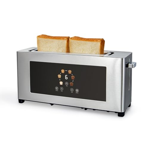 2 Slice Toaster with Touch Screen, Slim Toaster For Long Slice, 1...