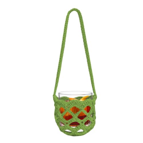 Genérico Manga copa vino ganchillo | para colgar copas vino | Cordón reutilizable para portavasos festival ganchillo manos libres | para taza colgante para viajes, vacaciones, playa