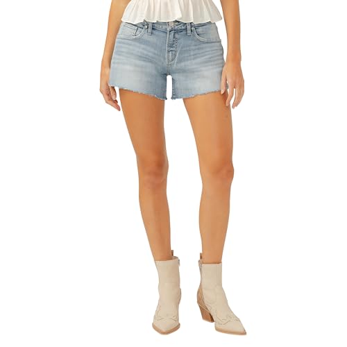 Jean femme style short boyfriend coupe mi-haute en coton durable Silver Jeans