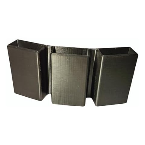 Triple Magazine Pouch (OWB) for 1911 .45acp, 10mm, and 9mm (Single Stack) Magazines, 3 in a Row. Adjustable Belt Loops fit: 1.5 inch, 1.75 inch, and 2 inch Belts Cover