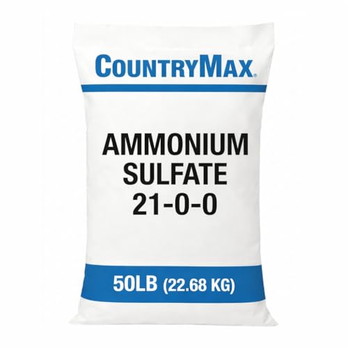 CountryMax Ammonium Sulfate Fertilizer 21-0-0 50LB Bag High Nitrogen Lawn Fertilizer with Sulfur Plant Food for Grass Gardens Vegetables & Soil Care