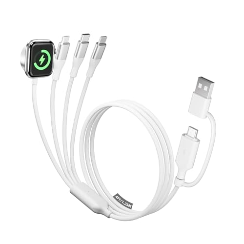 4-in-2 Multi Charging Cable with Smartwatch Charging, 4ft/5ft/6/ft - image 1