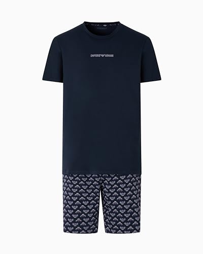 Emporio Armani Men's Bold Eagle Cotton Pajama Short and Tee Set