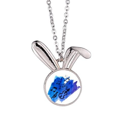 Collier lapin musique bleue parfait pour sublimer vos tenues d'été