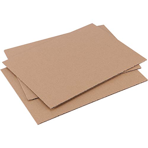 Image of HAKZEON 50 Pack 8.5 x 11 Inch Corrugated Cardboard Sheets, Cardboard Paper, Flat Cardboard Inserts for Packaging Shipping Mailing DIY Crafts, Brown