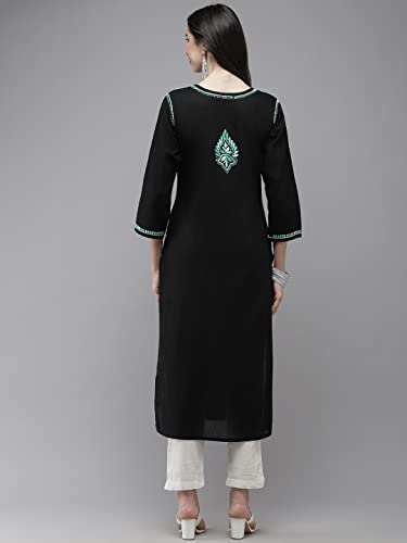 Image of Ada Hand Embroidered Lucknowi Chikankari Cotton Kurta Kurti for Women A411191