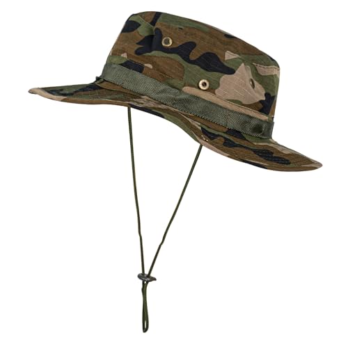 Image of Sun Hats for Men Women Boonie Hat UPF 50+ Bucket Hat Wide Brim UV Protection Fishing Hiking Safari Outdoor Hats