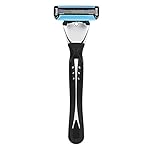 Amazon Basics 3-Blade Motion Sphere Razor for Men with Dual Lubrication, Handle & 20 Cartridges, Cartridges fit Amazon Basics Razor Handles only, 21 Piece Set, Black (Previously Solimo) - Image 3