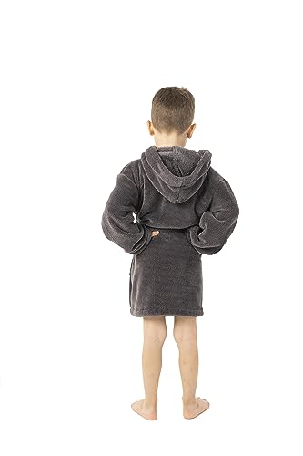 Image of BC BARE COTTON Boys Microfiber Fleece Hooded Robe