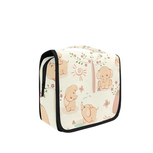 Lindo Fondo De Pantalla De Elefantes Bolsas de Aseo Neceser de Maquillaje Colgante Plegable Cosmético Bolso de Artículos de Tocado para Mujeres Niñas