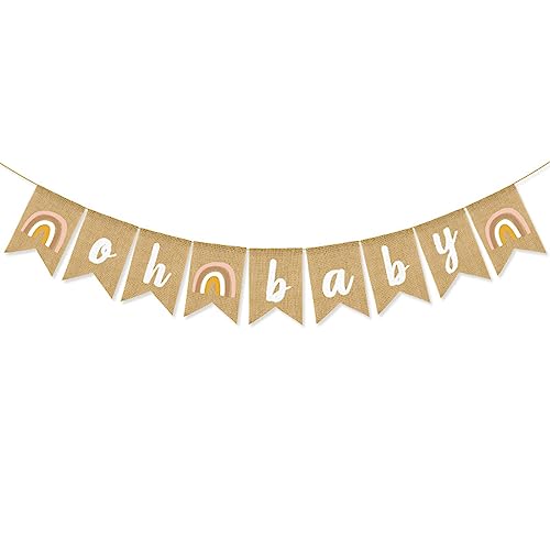 qingmeng Babyparty Deko Mädchen Junge, Oh Baby Girlande Banner Baby Shower...