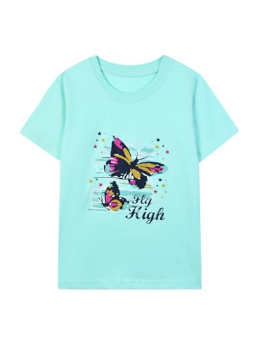 Image of HILEELANG Girl T-Shirts Short Sleeve Graphic Tees Cotton Casual Summer Tops Shirts Packs