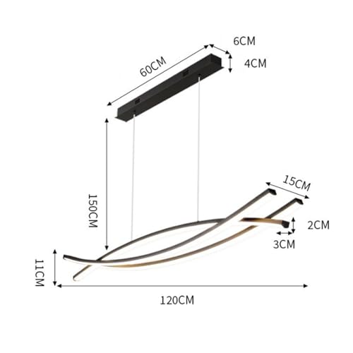 Lampe Pendante LED Linéaire Dimmable 2700K-6500K Suspension Longue - 6