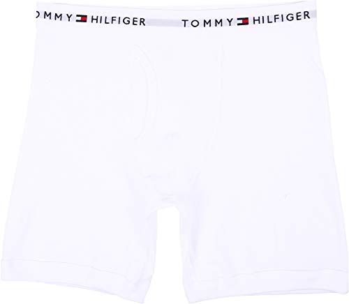 Tommy Hilfiger Cuecas boxer masculinas clássicas de algodão com vários pacotes, Preto, vermelho, bra