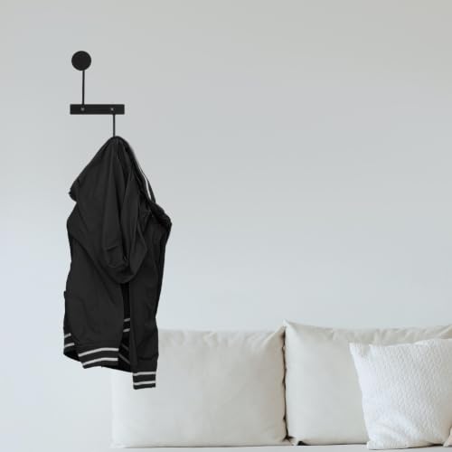 Perchero de pared negro de hierro extensible para ropa de bano 6