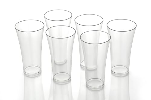 Image of SORATH Set of 6 Unbreakable Plastic Drinking Glasses - Reusable Clear Tumblers for Water, Juice, Soda & Cold Beverages - BPA-Free & Dishwasher Safe