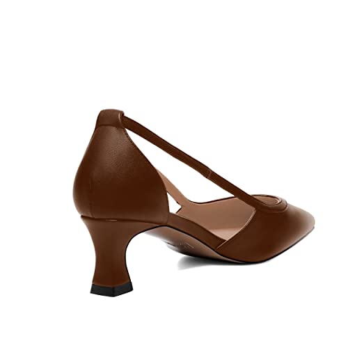 ROSERWISH Womens Buckle Casual Pointed Toe Matte Work Fashion Kitten Low Heel Pumps Dress Shoes 2 Inch4