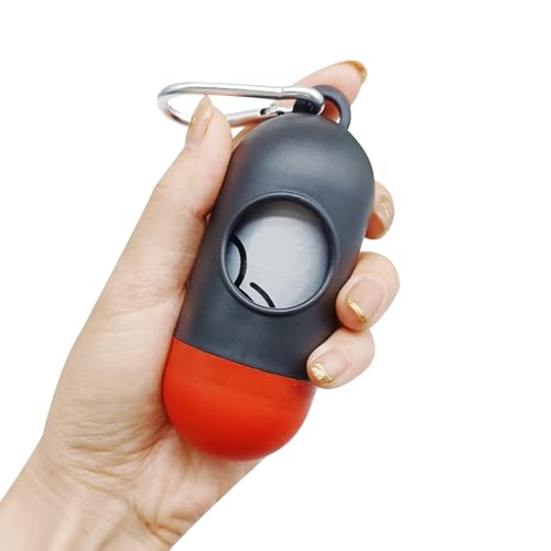 Image of YUCHIYA 9 Pack Dog Poop Bag with Holder Dog Waste Bags Dispenser with Silver Leash Clip Doggie Poop Bags with Poop Bag Holder Biodegradable Unscented 13 * 9 Inch (Grey,1 Holder 135 Bags )