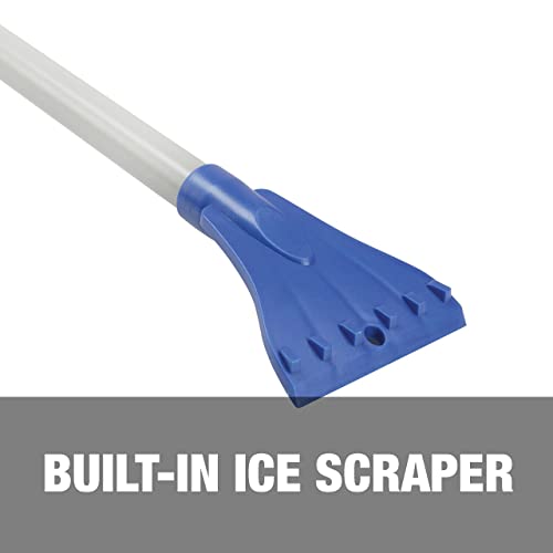 Snow Joe Sjblzd-Led 4-In-1 Telescoping Snow Broom + Ice Scraper, 18-Inch Foam Head, Headlights, Blue #TOP4