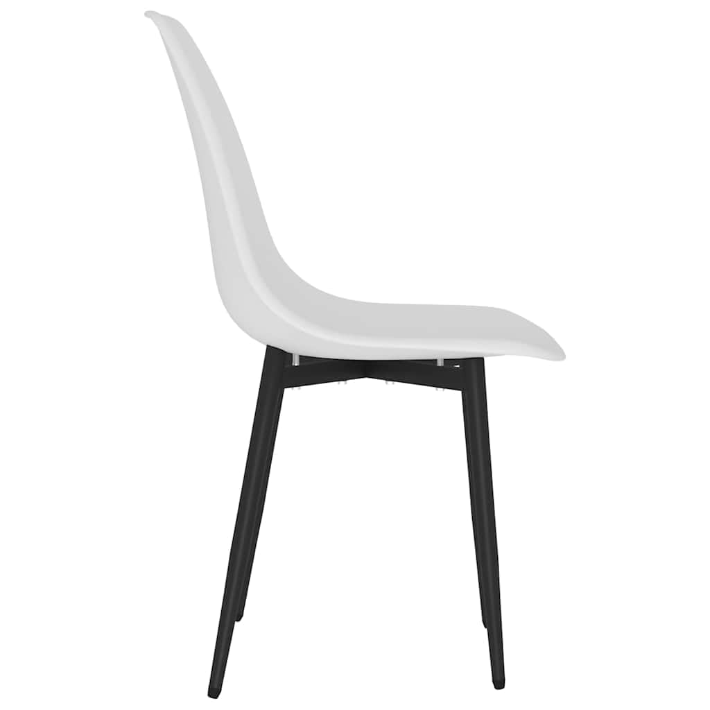 Set di 2 sedie da pranzo in polipropilene bianco con gambe in metallo