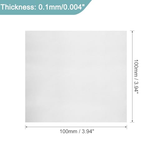 Image of uxcell 1Pcs GR2 Titanium Plate Sheet, 100x100x0.1mm Titanium Alloy Metal Sheet for Industrial Machinery Metalworking (4 inchx4 inchx0.004 inch)