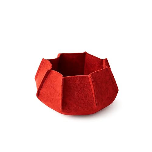 Image of Geo Fabric Grow Bags for Plants 10X3 Inch (Pack of 1) | 400 GSM Heavy Duty UV-Protected Round Maroon Colour Plant Bags for Terrace and Vegetable Gardening | Strong & Reusable|