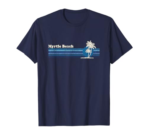 Myrtle Beach SC T-Shirt Vintage 80s Palm Trees Sunset Tee T-Shirt