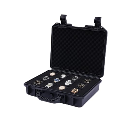 12 Watch Carry Case, Watch Box Organizer, Watch Carry Case, Protect Your Watch Collection in a Hard Shell, Heavy Duty, Waterproof, Travel & Storage Case for Men's & Women's Watches of Various Sizes