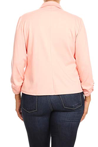 Women's Plus Size Casual Solid Basic Long Sleeve Blazer Cardigan Jacket/Made in USA4