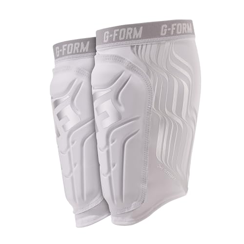 G-Form V2 Shin Guards NOCSAE, White/Platinum, Adult Small