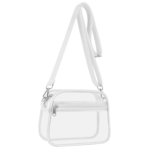 Image of Clear Bag for Stadium Events Clear Sports Fan Handbags Purses with Adjustbale Strap for Concerts Festivals Game Day