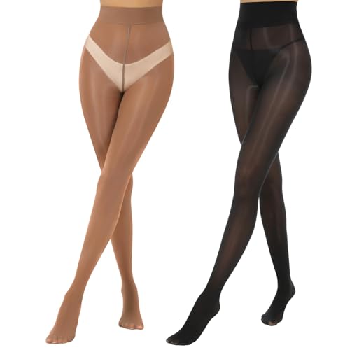 Image of Shiny Pantyhose for Women High Waist Silk Oil Shimmer Sheer Tights