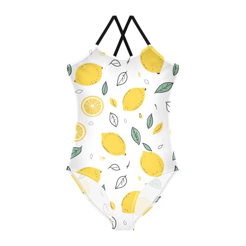 Lemons and Lemon Slices Girls One Piece Swimsuits Quick Dry Beach Swimwear Bathing Suit