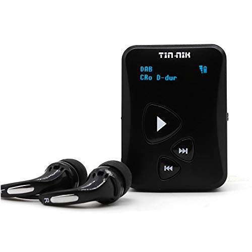 Tin-Nik DAB-398S Radio personal portátil DAB/DAB+/FM,Mini Radio de bolsillo digital FM RDS con batería recargable,pantalla OLED para hacer deporte,correr,caminar,marcha rápida o montar en bicicleta
