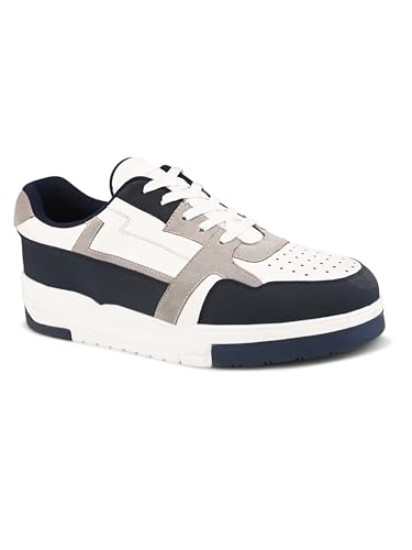 Image of STANPHORD Mens Ecliptica Colourblocked Sneakers Round Toe Casual Shoe | Fashion Classic Lace Up Stylish Outdoor Shoes | Daily & Occasion Wear | Smart & Trendy | Lightweight & Comfortable Shoes