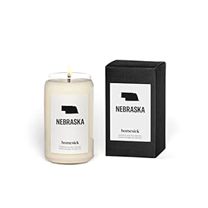 Homesick Premium Scented Candle, Nebraska – Scents of Wild Bergamot, Leather, Vetiver, 13.75 oz, 60-80 Hour Burn, Natural Soy Blend Candle Home Decor, Relaxing Aromatherapy Candle