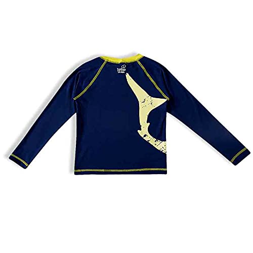 Camiseta Praia Manga Longa Tubarão Elastano,Tip Top,Kids Menina,Marinho,4
