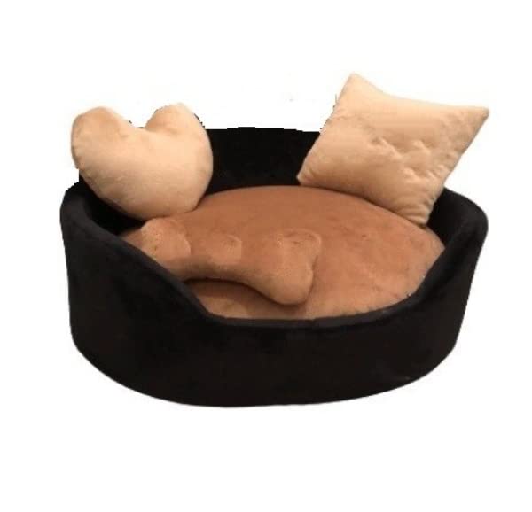 Dog Bed pet Bed cat Bed Gorgeous Soft Reversible Round Black,Cream-XL (B09SJZFC6P) Amazon Price History, Amazon Price Tracker