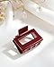 MAORULU Medium Acetate Hair Claw Clip for Women - 2 Inch Cute Square Jaw Clip for Thin and Medium Hair, Cherry Red