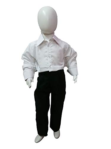 Image of BookMyCostume Black Pant and White Shirt Formal Party Combo Kids Fancy Dress Costume 8-10 years