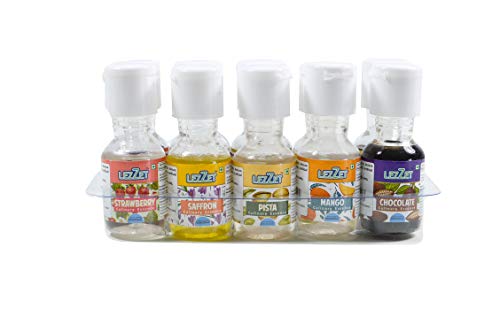 Image of Lezzet Culinary Essence Assorted 20 Ml, Pack of 10 Flavors (Vanilla, Pineapple, Cardamom, Rose, Butterscotch, Strawberry, Saffron, Pista, Mango and Chocolate)