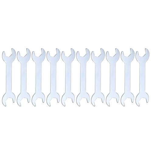 sourcing map 10pcs Double Open End Thin Wrench 14mm x 15mm Metric Super Thin Small Flat Head Wrench Galvanizing Open Ended Spanner for Automotive Repair Furniture Assembly