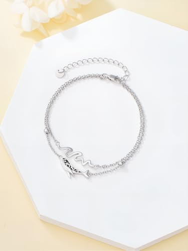 JKR Ocean Jewelry S925 Sterling Silver Sea Turtles/Whales/Dolphins Waves Bracelet With Abalone Shell Jewelry Summer Tropical Beach Gifts for Women2