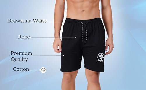 Image of LEELOUIS Men's Cotton Premium Shorts -2 Side Zipper Pockets | Idael for Gym,Travel for Daily Use