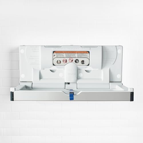 Foundations Stainless Steel Frameless Horizontal Baby Diaper Changing Station, Surface Mount, Built in Liner Dispenser, Dual Bag Hooks, USA Made, 5410339 - Thumbnail 4